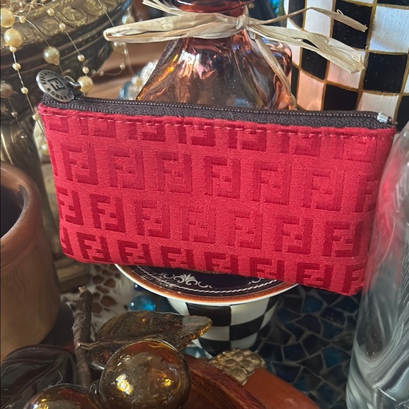 FENDI Monogrammed Canvas Cosmetic Pouch Wallet READ - Picture 2 of 8